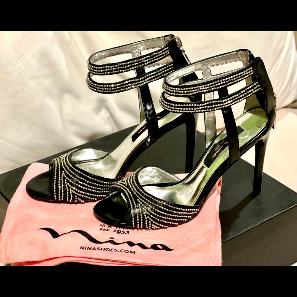 Nina black stiletto heels